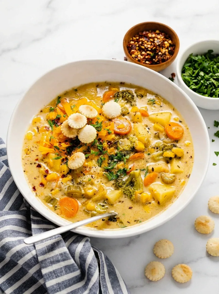 One Pot Creamy Vegetable Soup