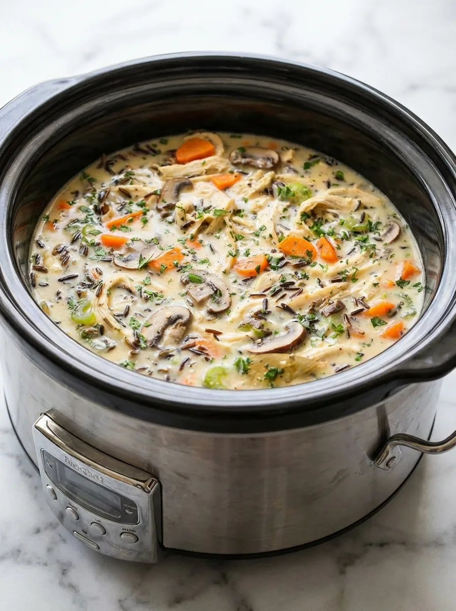 Slow Cooker Chicken and Wild Rice Soup