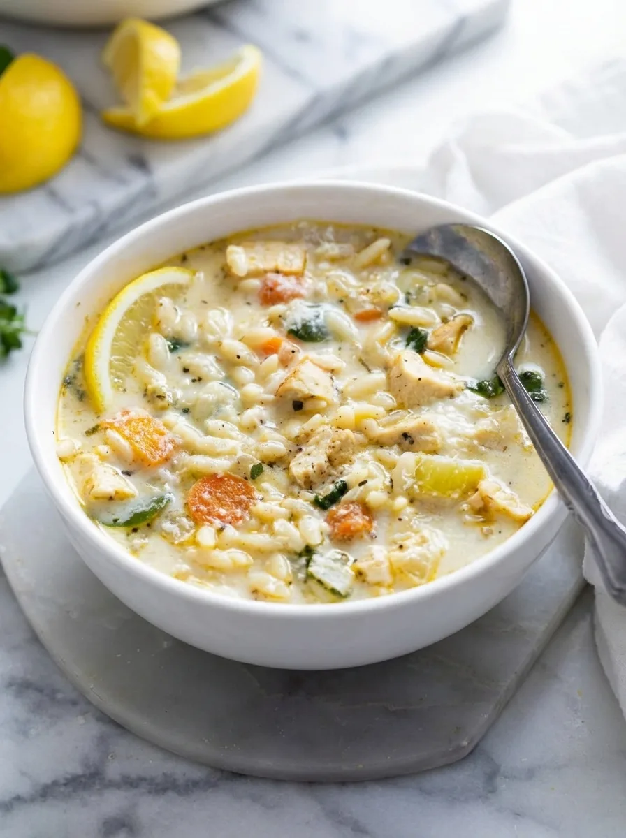 Lemon Chicken Orzo Soup