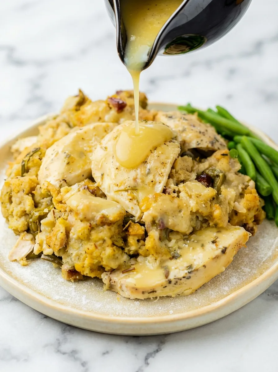 Easy Crockpot Chicken and Stuffing Recipe