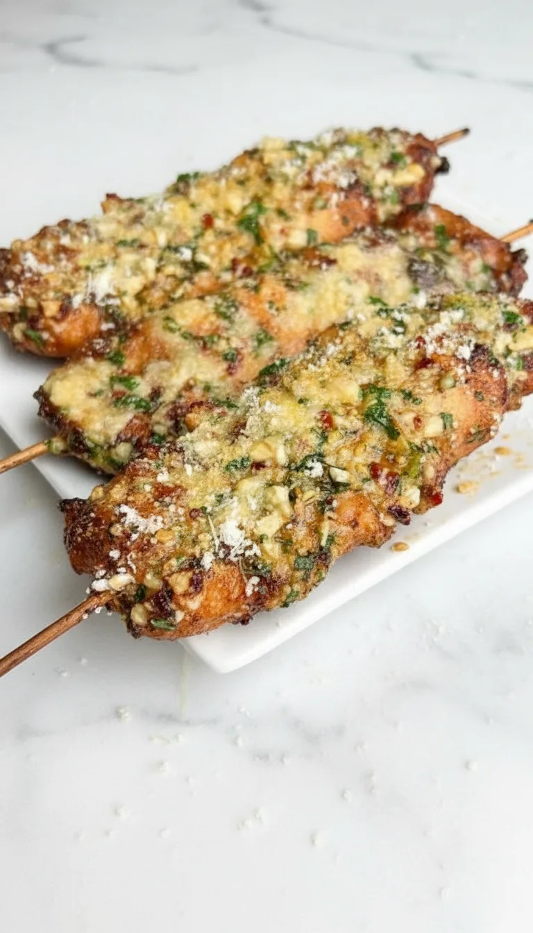 Garlic Parmesan Chicken Skewers