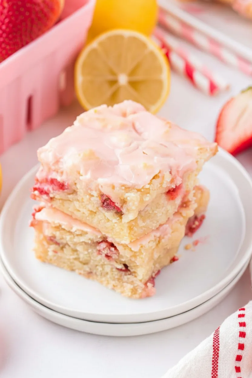 Strawberry Lemon Blondies
