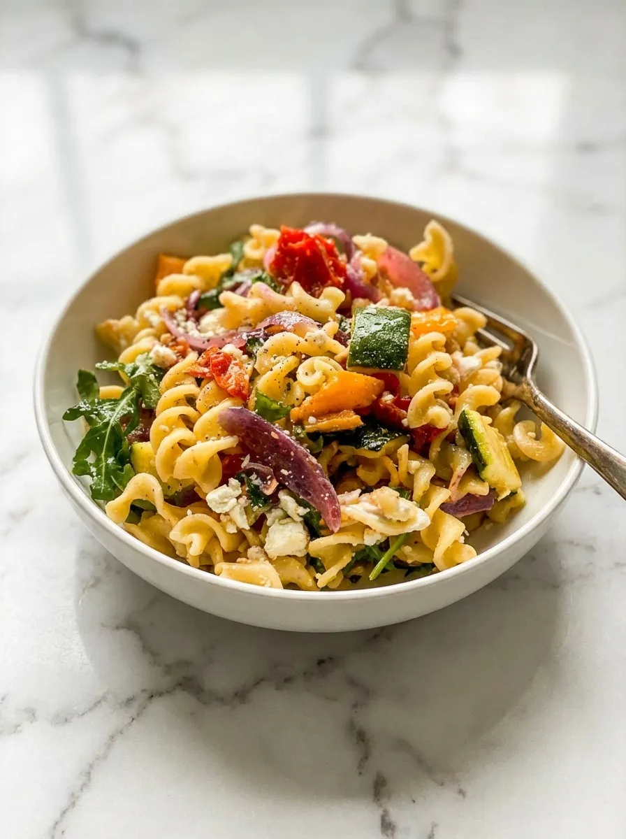 Veggie Pasta with Baked Feta