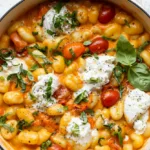 30 Minute Creamy Tomato Gnocchi with Burrata