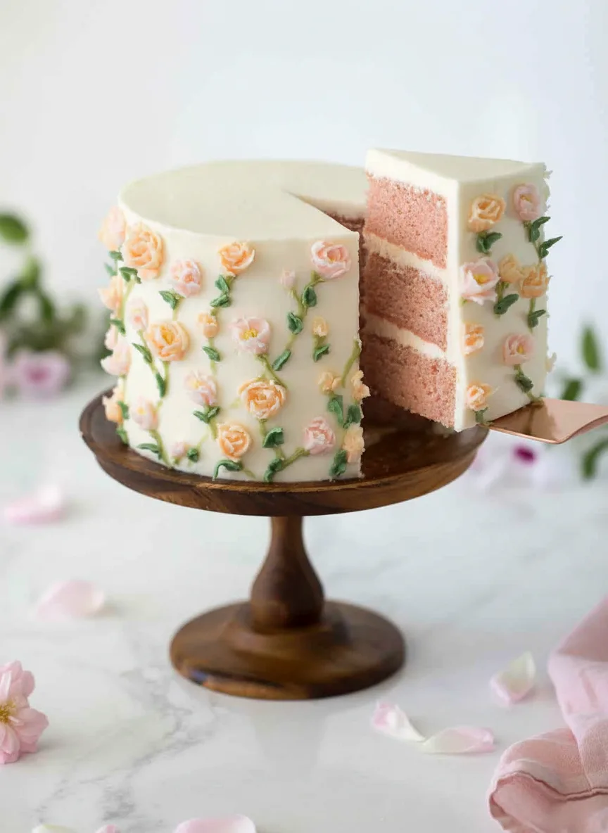 Baby In Bloom Painted Cake