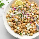 Chickpea Feta Avocado Salad with Lemon Dressing