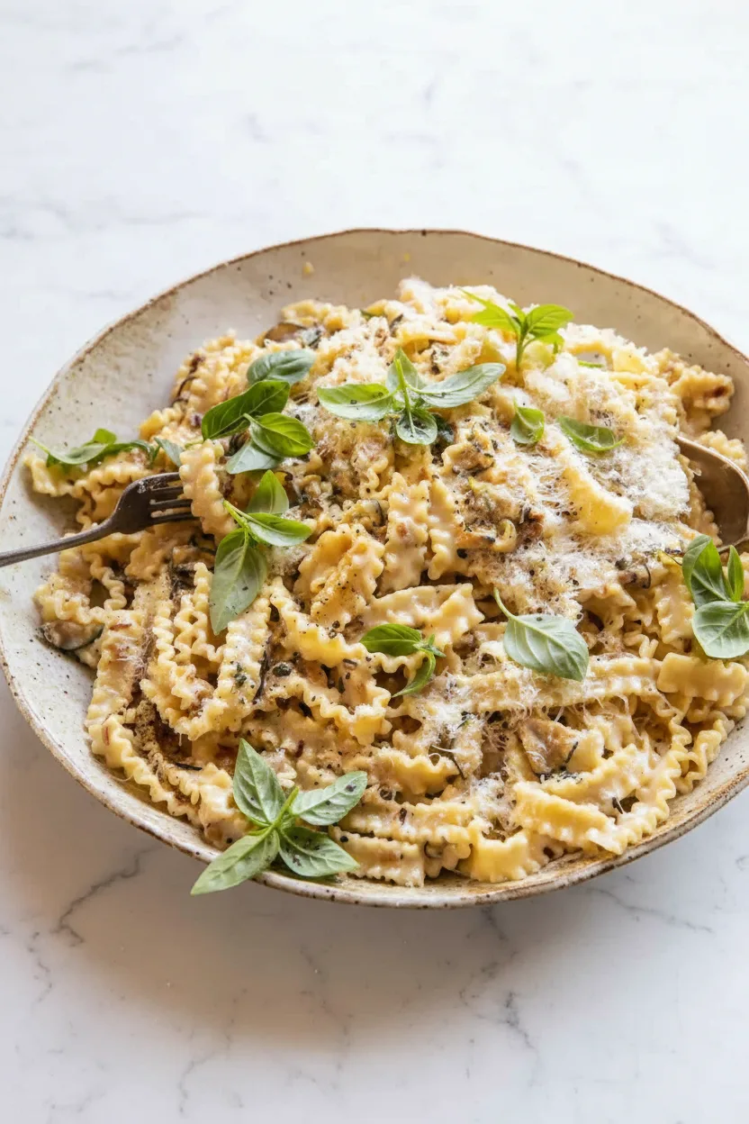 Creamy Lemon Basil Zucchini Alfredo Pasta