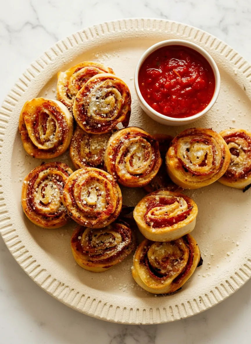 Crispy Pizza Pinwheel Bites