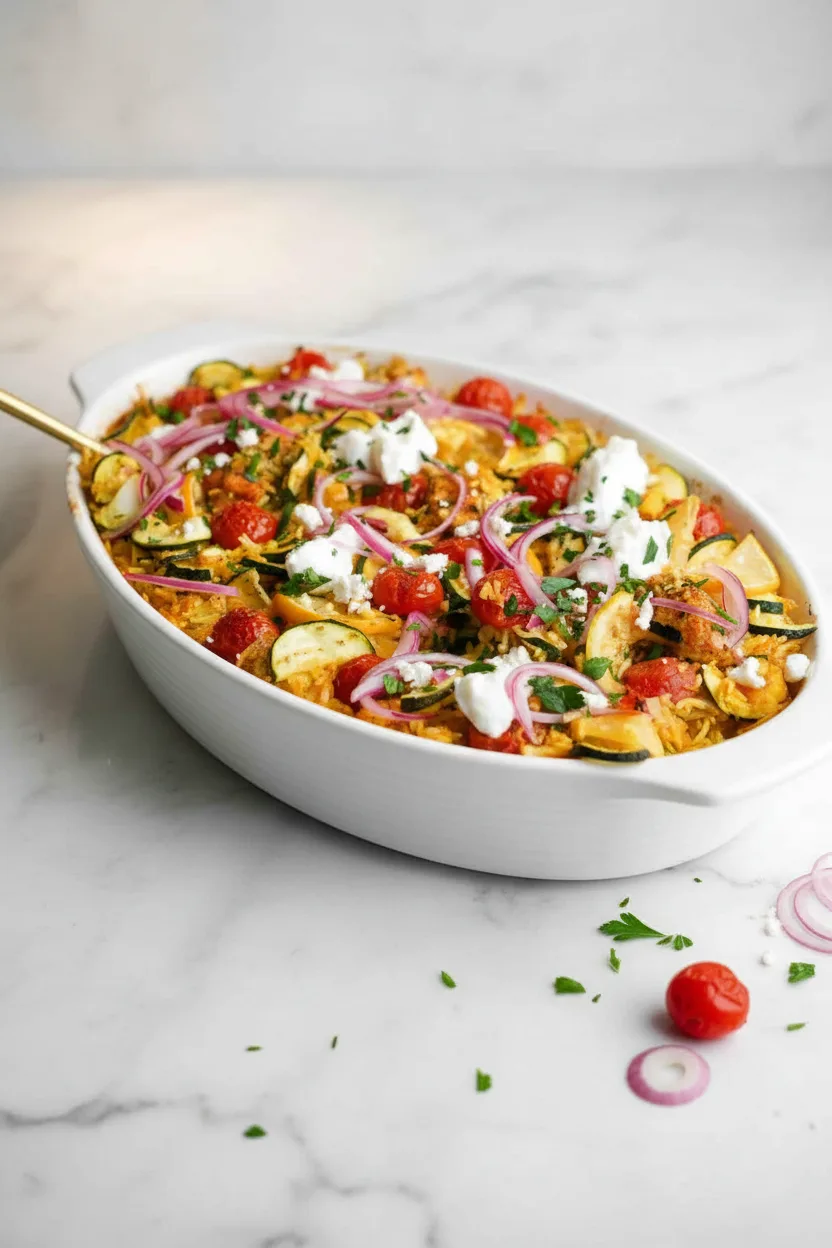 Dump-and-Bake Chicken Tzatziki Casserole