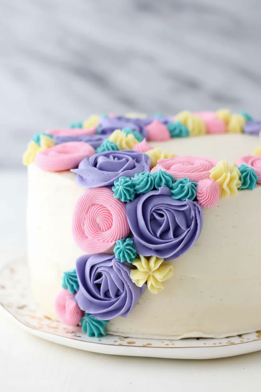 Elegant Buttercream Flower Sheet Cake