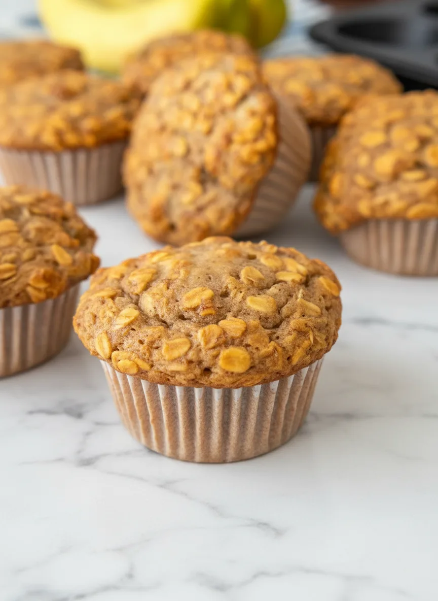 Healthy Banana Oatmeal Muffins