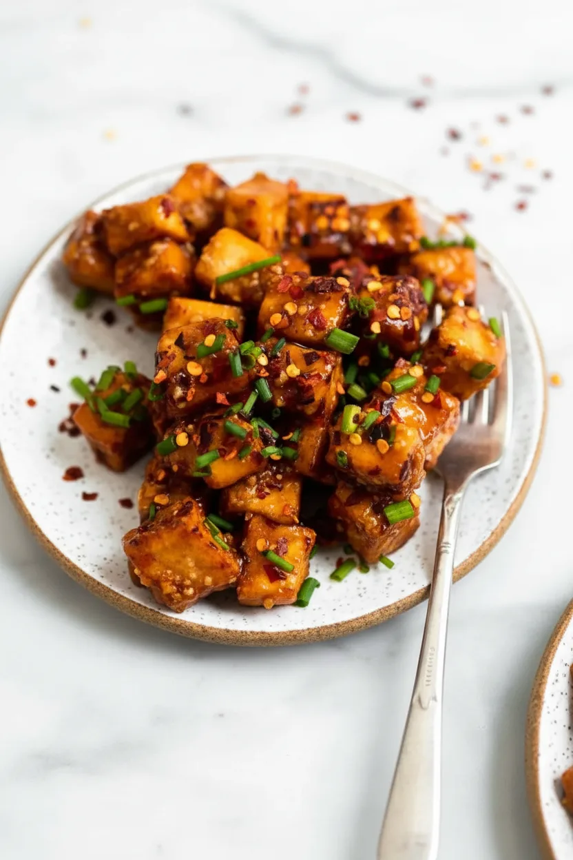 Honey Garlic Air Fryer Tofu