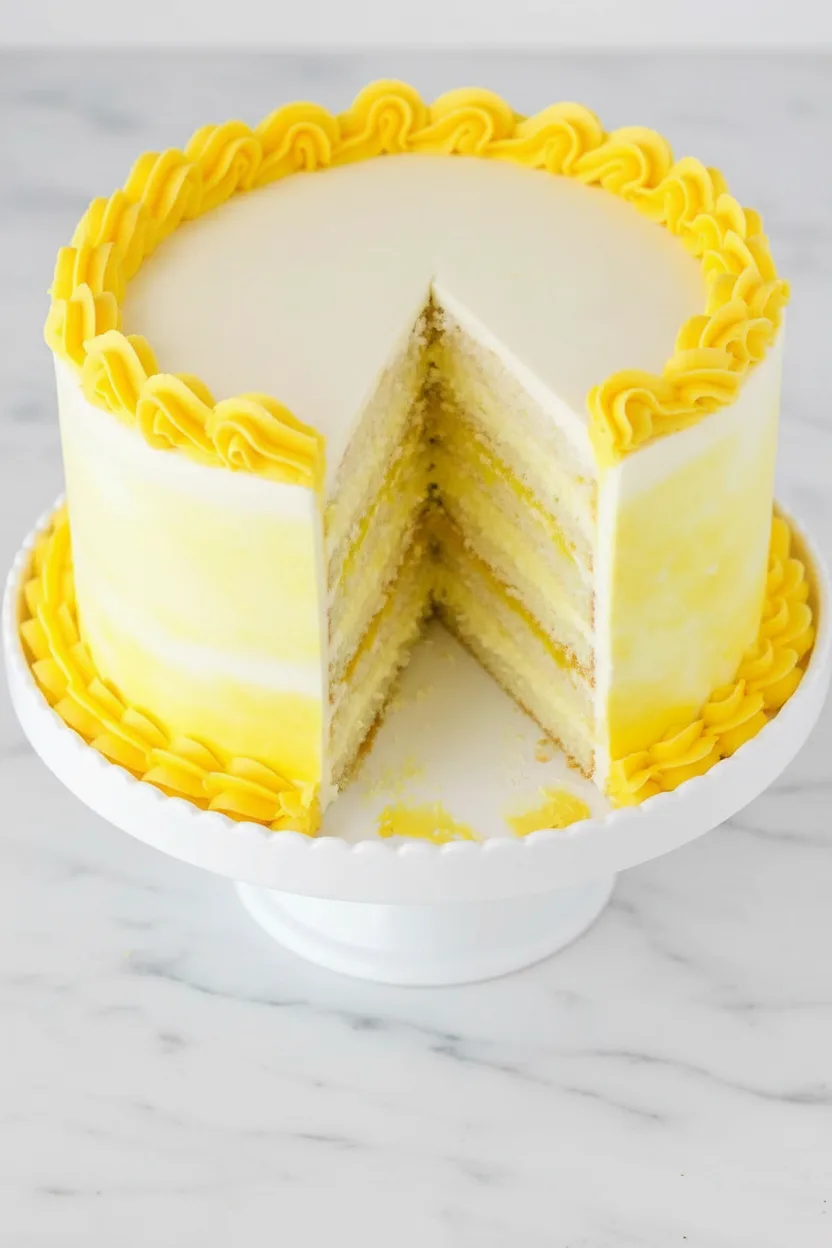 Lemon Layer Cake with Cream Filling