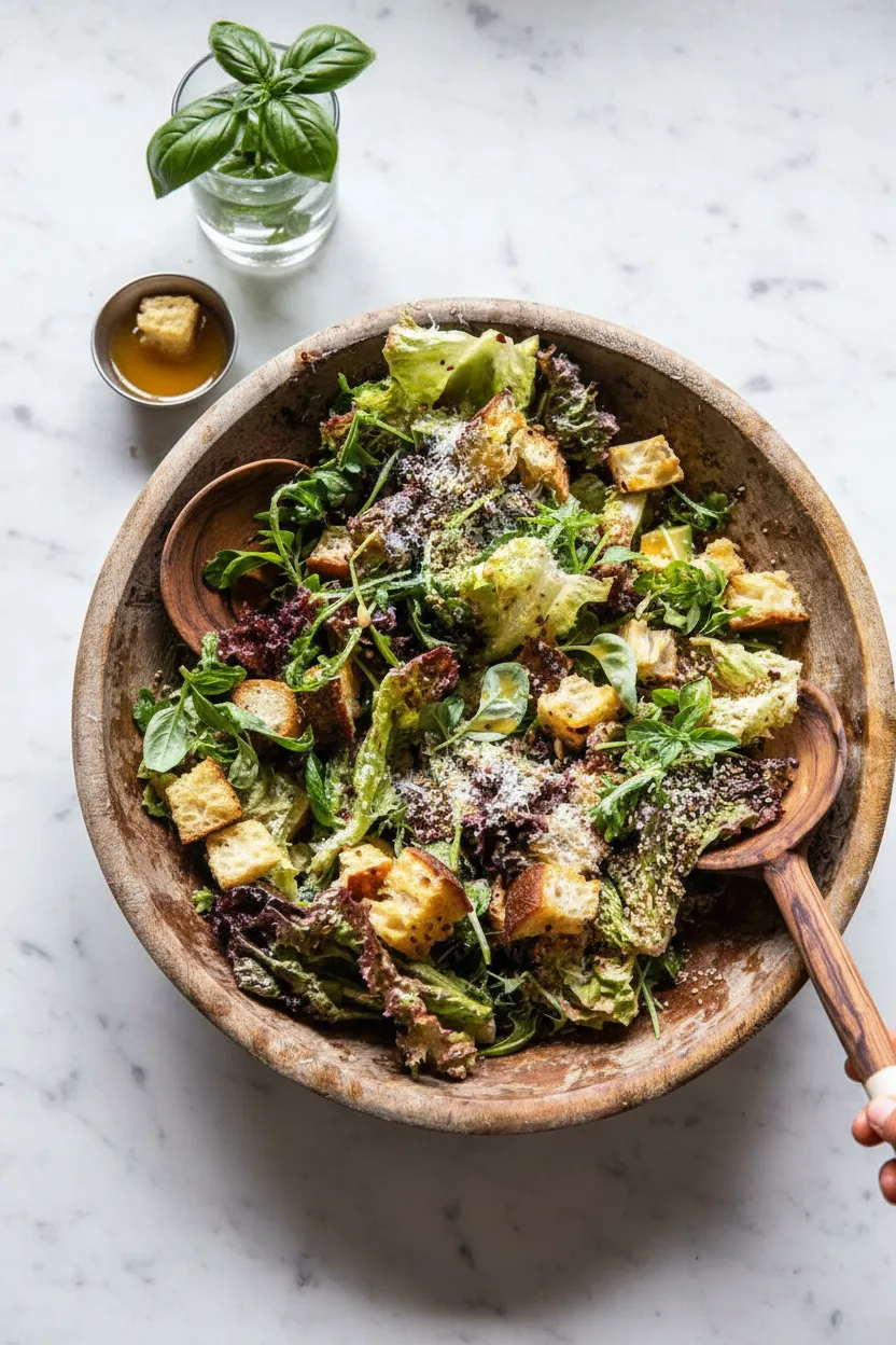 Lemon Parmesan Salad with Sesame Crunch