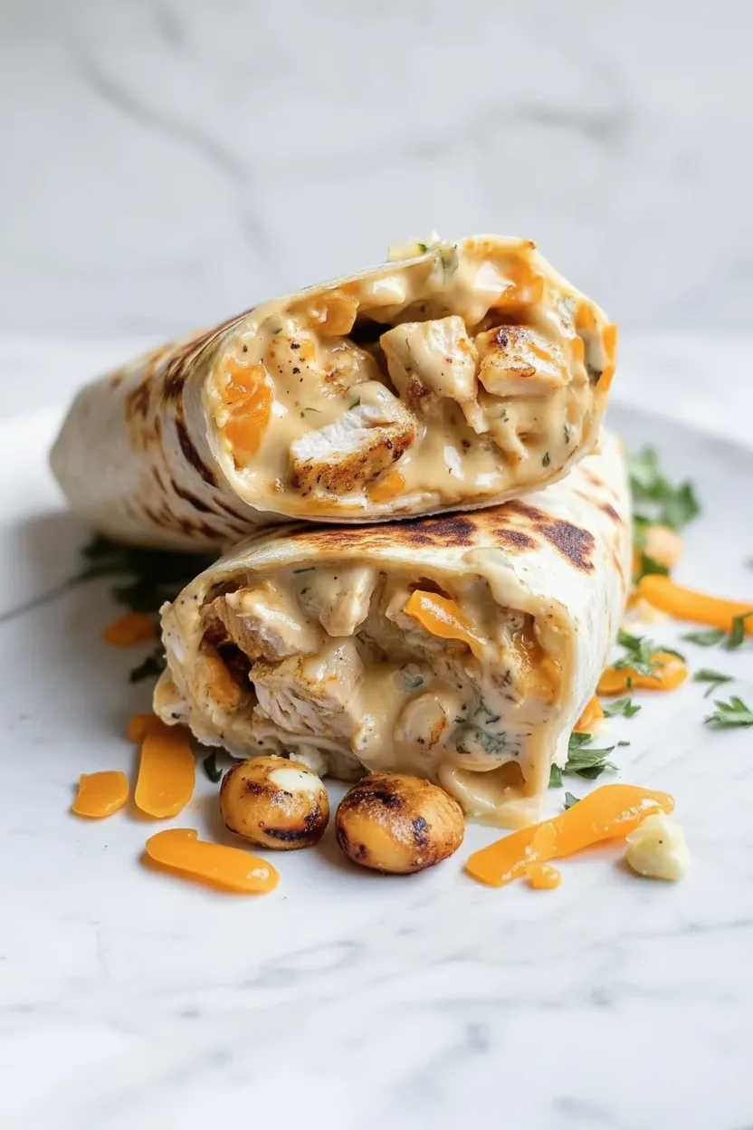 Low Carb Cheesy Garlic Chicken Wrap