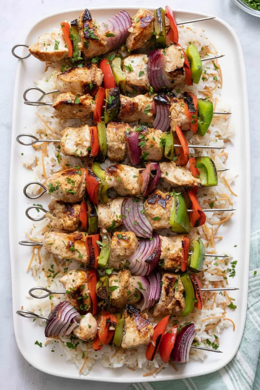 Mediterranean BBQ Chicken Skewer Plate