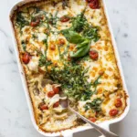 One Pan Caprese Pesto Orzo Bake
