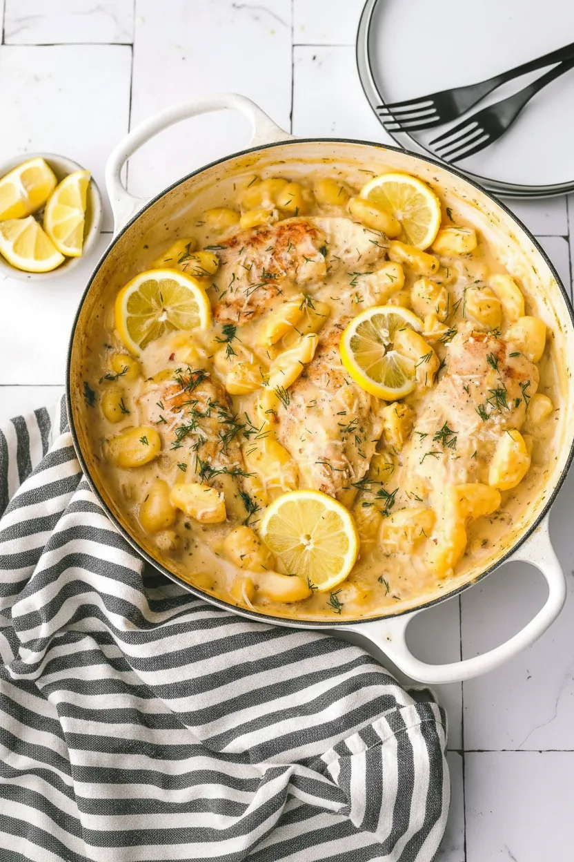 One Pan Lemon Chicken Gnocchi