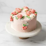 Pink Floral Buttercream Sheet Cake
