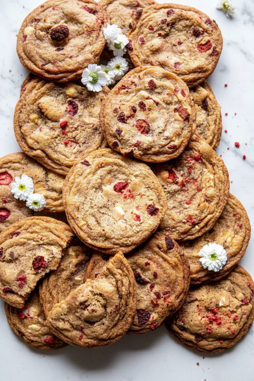 Soft Strawberries and Cream Cookies