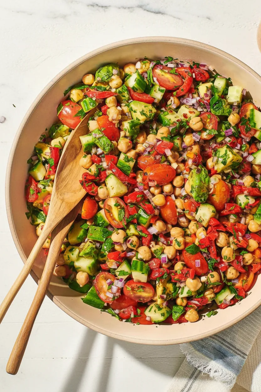 Spicy Chickpea Feta Summer Salad