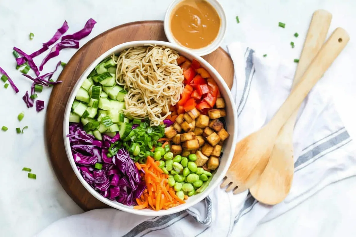 Spring Roll Salad with Peanut Dressing