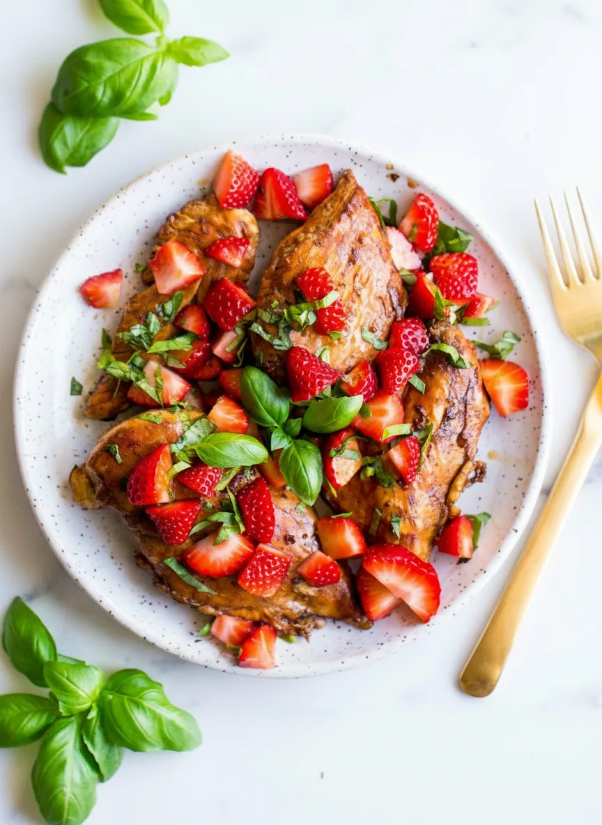 Strawberry Basil Chicken Skillet