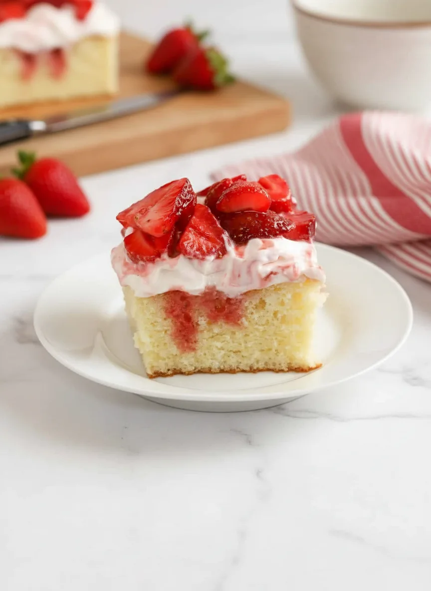 Strawberry Shortcake Sheet Cake Recipe