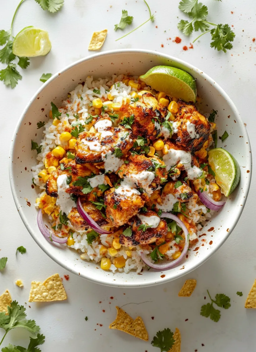 Street Corn Chicken Rice Bowl