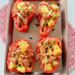 Teriyaki Pineapple Chicken Stuffed Peppers