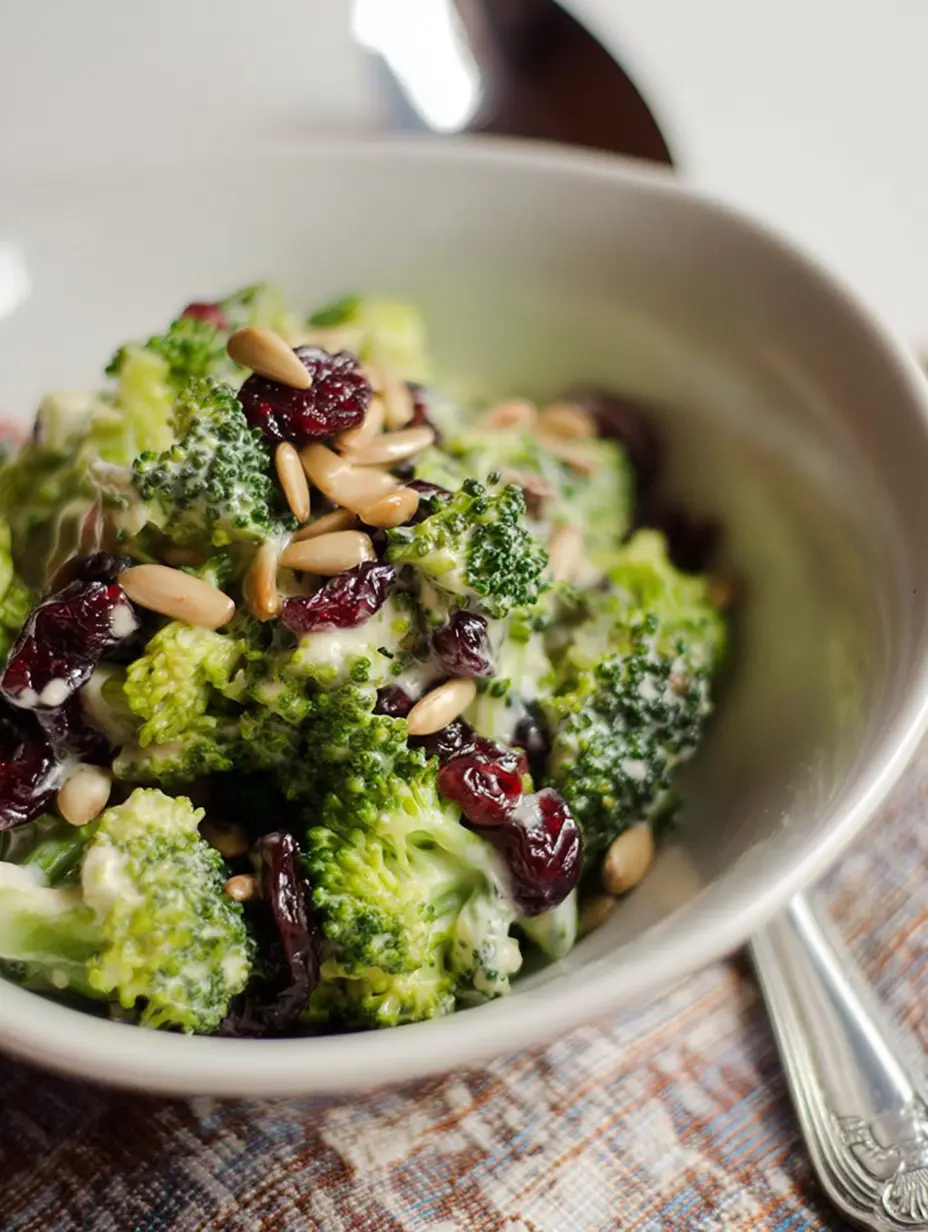 Broccoli Salad with Sunflower Seeds and Cranberries
