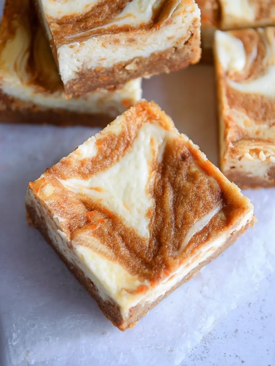 Carrot Cake Cheesecake Swirl Bars