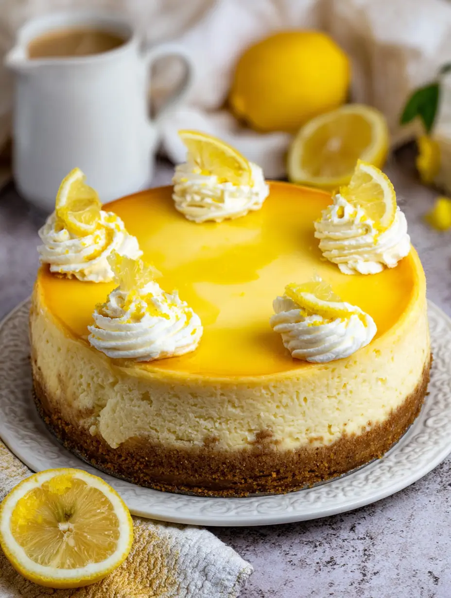 Classic Baked Lemon Cheesecake with Creamy Citrus Filling