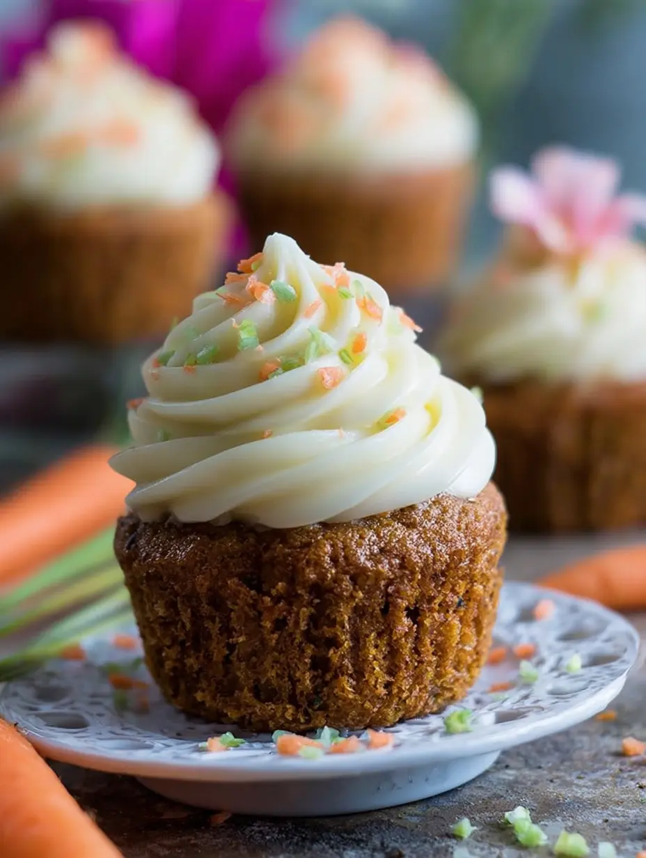Classic Carrot Cake Cupcakes with Cream Cheese Swirl