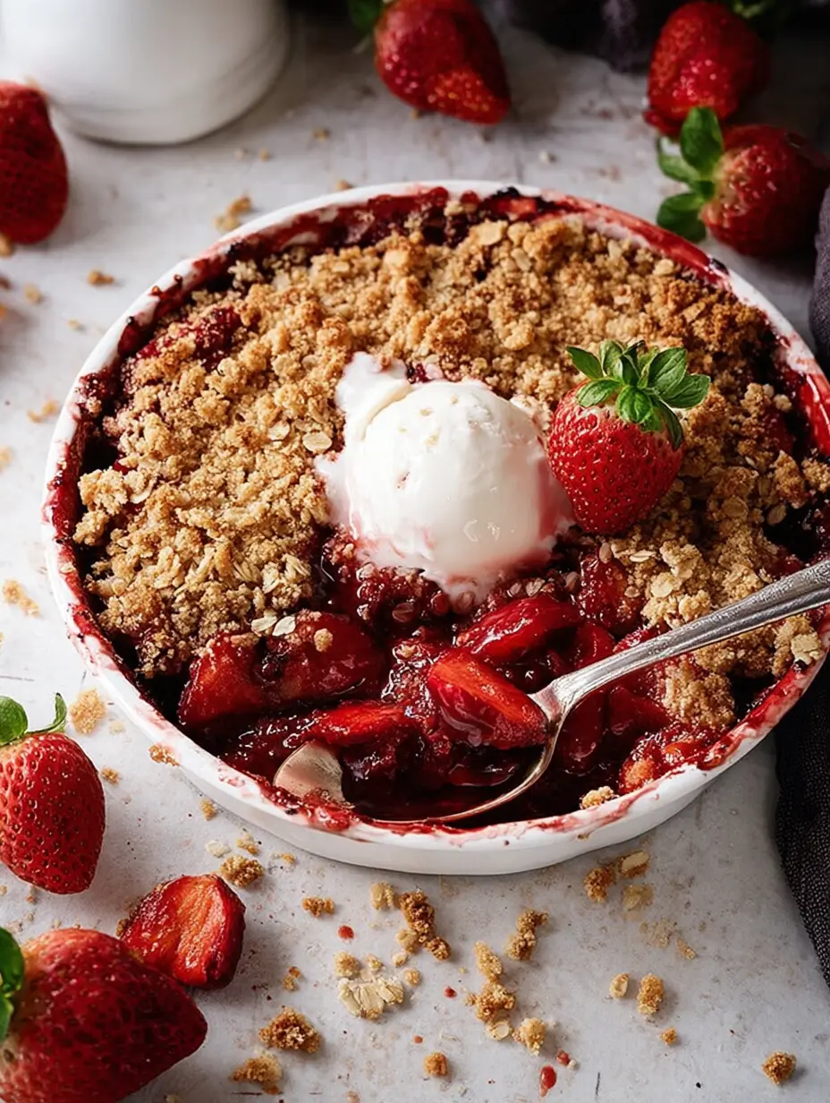 Classic Strawberry Crumble with Buttery Oat Topping