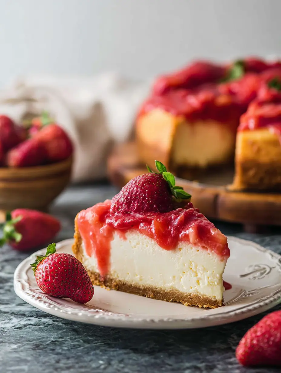 Fresh Strawberry Cheesecake with Glaze