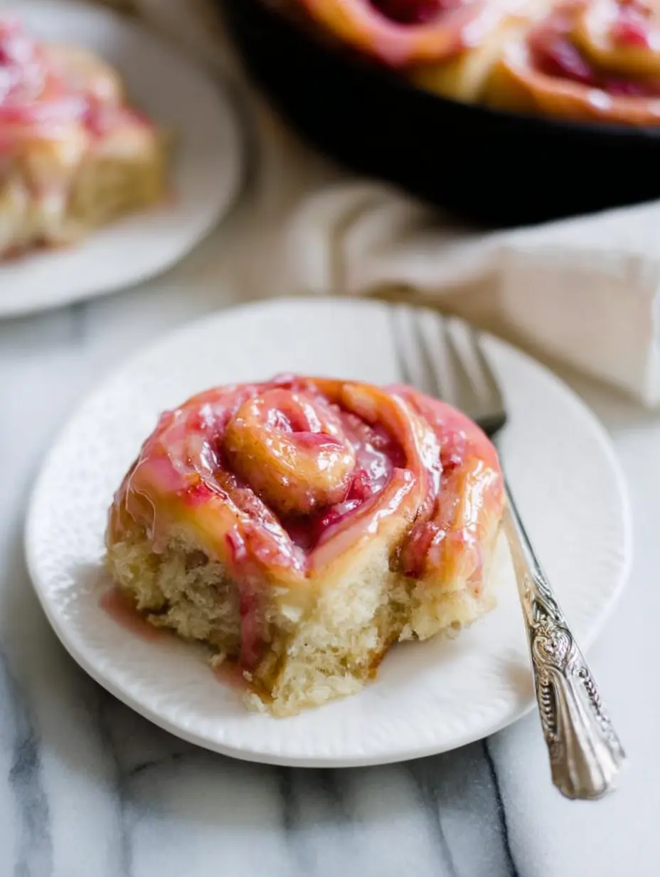 Glazed Rhubarb Sweet Rolls