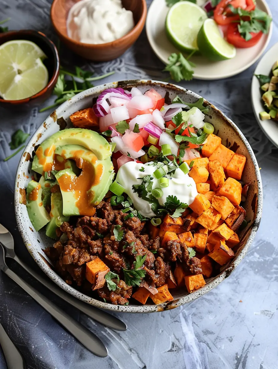 High-Protein Beef Taco Bowls with Sweet Potato (Meal prep)