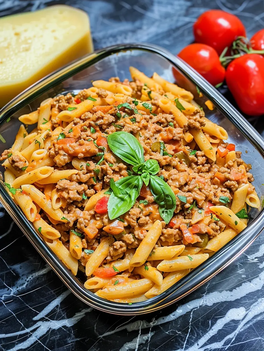 High Protein Creamy Beef Pasta Meal Prep