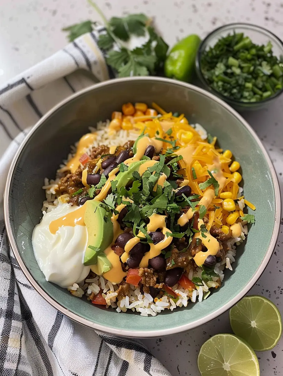 High Protein Ground Beef Taco Bowl