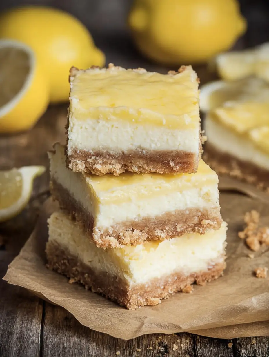 Lemon Cheesecake Bars with Buttery Biscuit Base