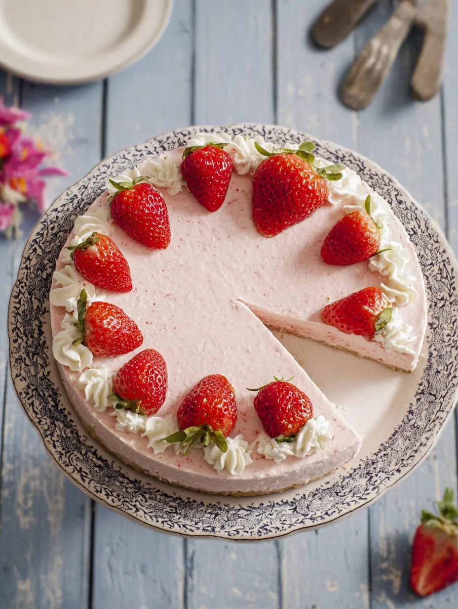 Light Strawberry Cheesecake for Summer