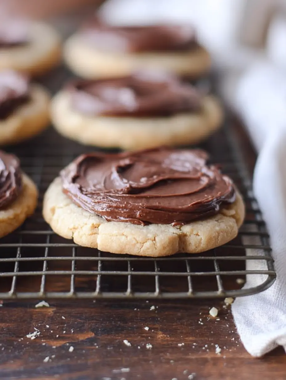 Peanut Butter Sugar Cookies with Chocolate Frosting