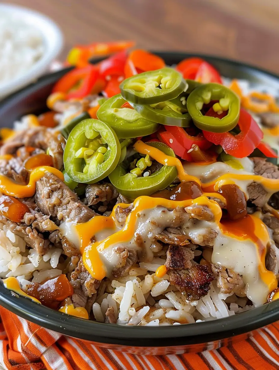 Philly Cheesesteak Rice Bowls
