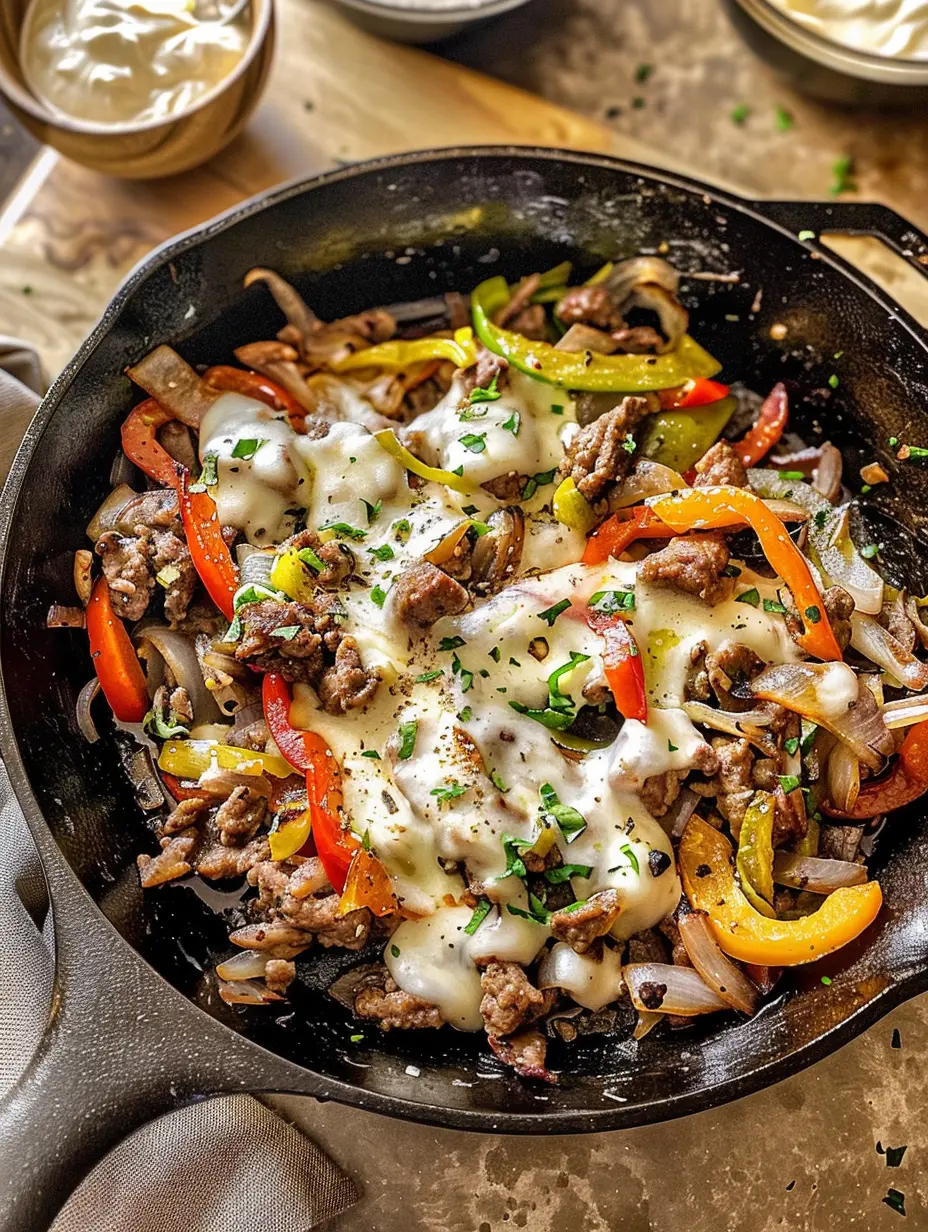 Philly Cheesesteak Skillet