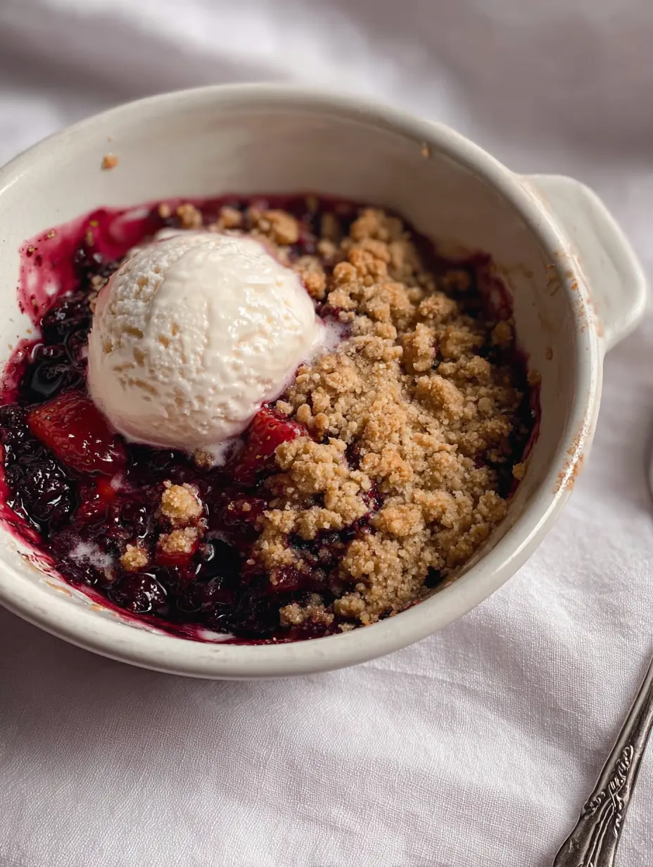 Quick Strawberry Microwave Crumble