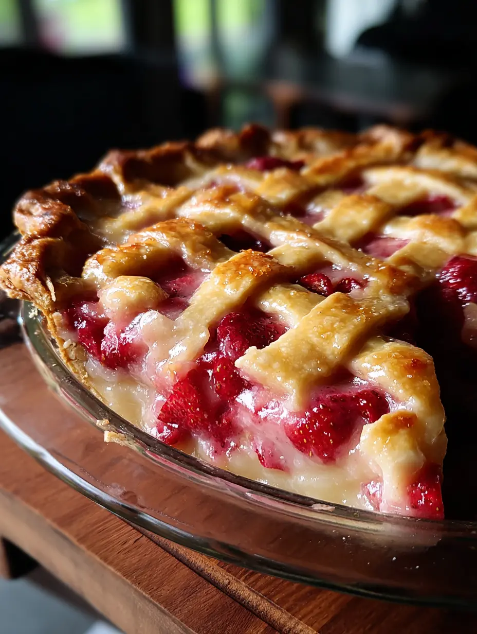 Strawberry Rhubarb Custard Pie