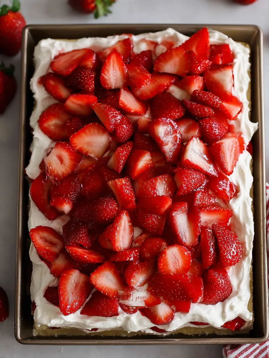 Strawberry Shortcake Sheet Cake for Parties