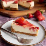 Strawberry Swirl Cheesecake with Vanilla Base