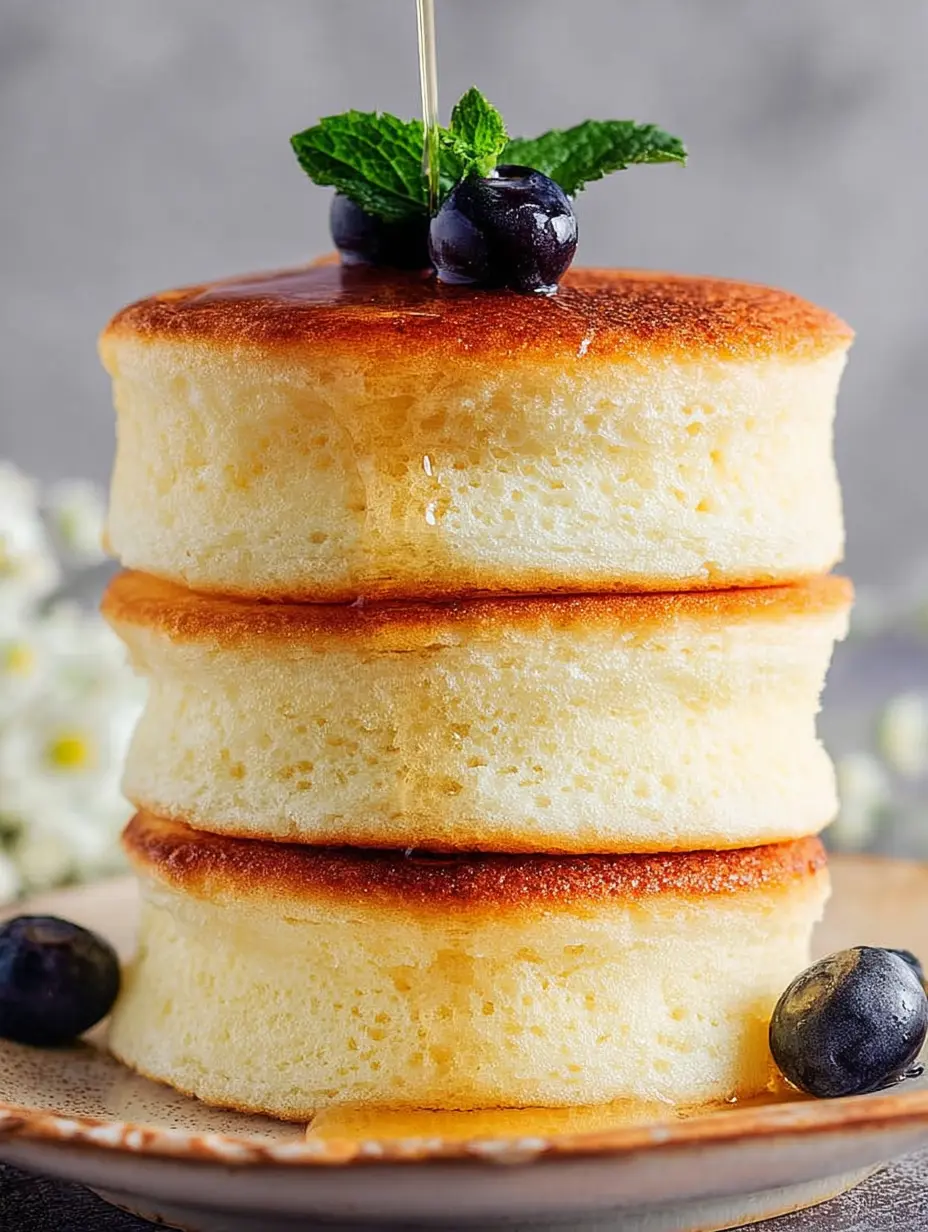 Vanilla Soufflé Pancakes with Honey